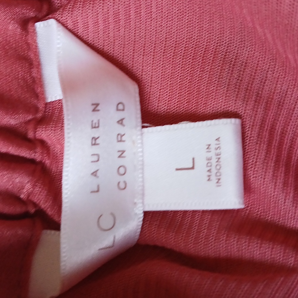 LC Lauren Conrad Pink‎ Floral Ruffle Mini Skirt Sz L - Picture 2 of 9